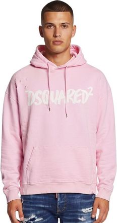 Dsquared2 Pink Relaxed Logo Hoodie
