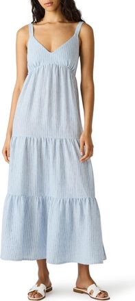 Steve Madden Elianna Stripe Tiered Sundress in Arctic Blue Stripe at Nordstrom, Size X-Small