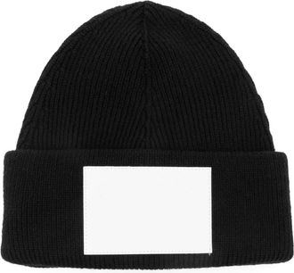 Maison Margiela numbers-motif knitted beanie - unisex - Virgin Wool/Acrylic - M - Black