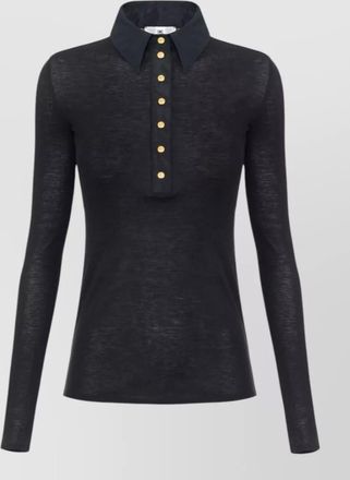 Elisabetta Franchi slim-fit long-sleeve knit polo shirt