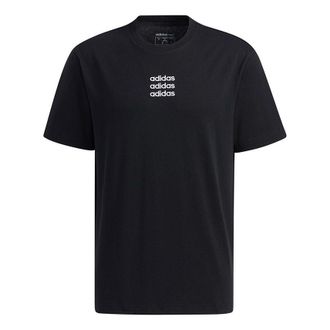 adidas neo M Ce C+ Tee Casual Sports Round Neck Short Sleeve Black GP4891