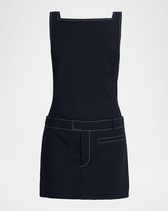 Staud Skyla Drop-Waist Mini Dress