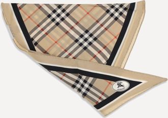 Burberry Check silk Scarf with Knight Stamp Female UNI
