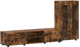 vidaXL Conjunto De Mueble De Tv Roble Ahumado Madera De Ingenier&iacute;a Vidaxl