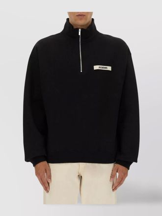 Jacquemus cotton half-zip high-neck sweatshirt