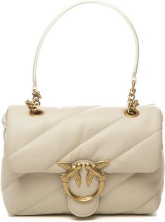 Pinko Pinko, Tassen, Dames, Beige, ONE Size, Leer, Love Bag Puff Mini