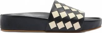 beek Womens Albatross Woven Platform Sandal In Eggshell/black