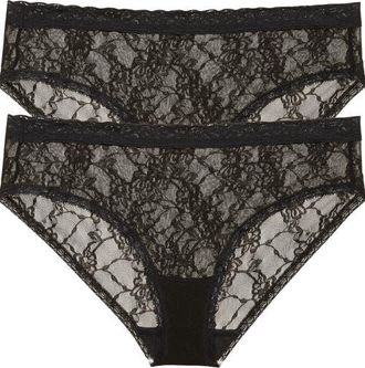 Natori Bliss Allure Lace One Size Girl Brief 2-Pack in Black at Nordstrom