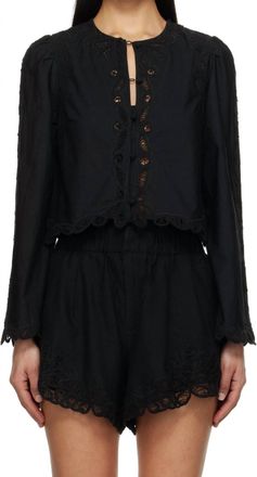 Sea New York Elke Soutache Top In Black