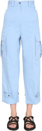 Msgm Cropped Cargo Pants With Buttoned Hem