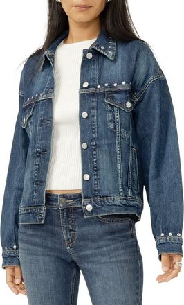 Silver Jeans Co Studded Denim Jacket in Pimlico at Nordstrom, Size X-Small