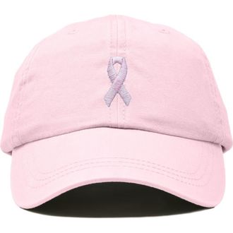 Dalix Pink Ribbon Dad Cap in Washed Pink at Nordstrom