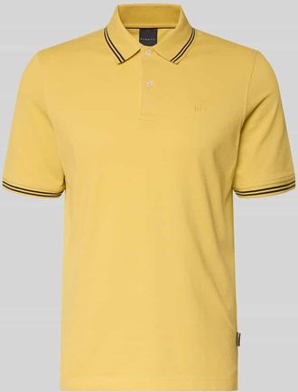 Bugatti Regular Fit Poloshirt mit Logo-Stitching in Hellgelb, Gr&ouml;&szlig;e XXXL