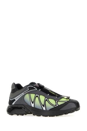Salomon Unisex Multicolor Mesh And Fabric Xt-Whisper Sneakers Black-Asphalt-Acid Lime Black/asphalt/acid