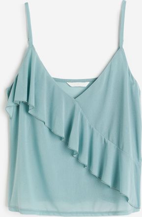 H&M Tr&auml;gertop mit Volantdetail - T&uuml;rkis