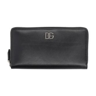 Dolce & Gabbana DG Logo Portemonnee met rits - Heren - Accessoires - Zwart - Maat: ONE Size Leer