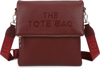 Generic The Tote Bag Premium Vegan Leather Crossbody Messenger Bag, Gold Hardware, Adjustable Shoulder Strap (Wine)
