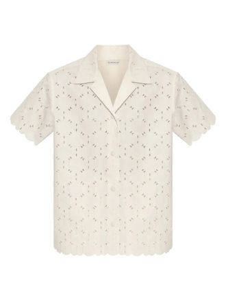 Moncler Blouse met broderie anglaise - Wit