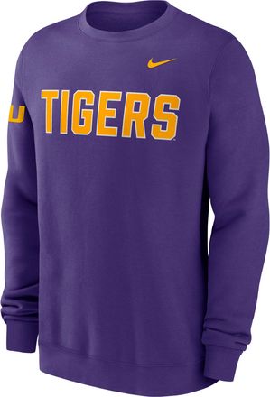 Nike LSU Sideline Club Nike Mens College Pullover Crew in Purple | 02TT51LLSN-R0M