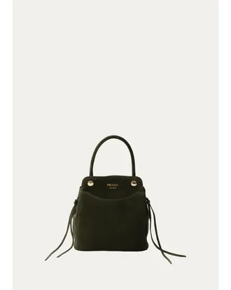 Prada Carry Mini Suede Top-Handle Bag