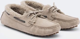 Brunello Cucinelli Monili shearling-lined suede boat shoes