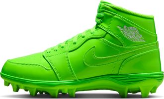 Nike Jordan Mens Jordan 1 Mid TD Football Cleat in Green | FJ6805-300