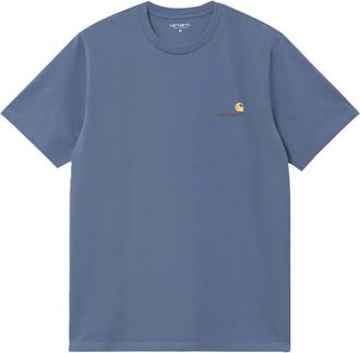 Carhartt Work in Progress Blue Crewneck Embroidered Logo T-Shirt