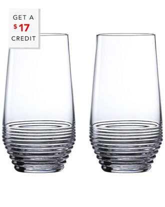 Waterford Set Of 2 Mixology Circon Hiball Glasses With $22 Credit