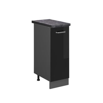 Vicco Armario De Farmacia R-line, Negro Brillo Intenso, 30 Cm, Et Antracita
