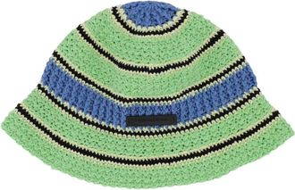 Stella McCartney Gehaakte Bucket Hat - Dames - Hoeden - Groen - 58 CM - Katoen - Accessoires