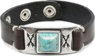 Eraldo Turquoise-embellished Leather Bracelet