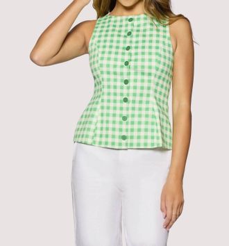 Lost + Wander Willow Breeze Top In Green Check