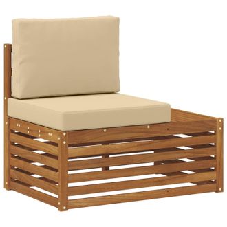 vidaXL Sof&aacute; Modular De Exterior Con Coj&iacute;n Natural 91 X 63 X 73 Cm Vidaxl