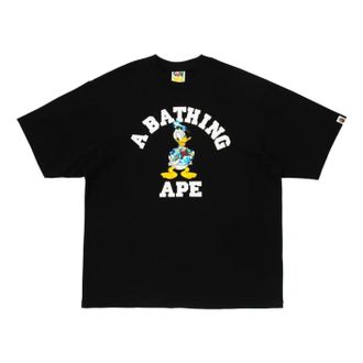 A Bathing Ape x Disney Donald Duck College Relaxed Fit T-Shirt Black 0ZXTEM931101Q-BLK