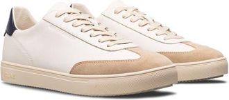 Clae Deane Low Top Leather Sneaker in Off White Safari Navy at Nordstrom, Size 10.5