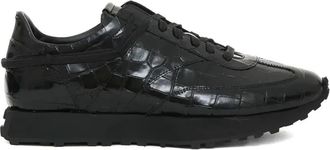 Rhude lace-up croc-embossed sneakers - Black