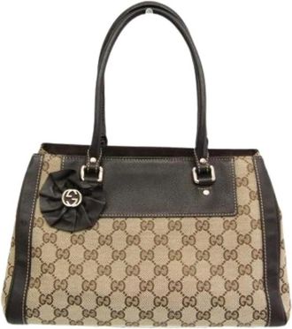 Gucci Pre-owned Canvas Handtas - Dames - Vintage Handtas - Beige - ONE Size - Vintage