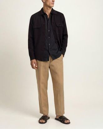 Orlebar Brown Brigg Merino Relaxed Merino Wool Jacket in Espresso at Nordstrom, Size Xx-Large