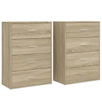 Berkfield Home Sideboards 2 pcs Sonoma Oak 60x31x84 cm Engineered Wood in Brown | Size: 60 x 31 x 84 cm