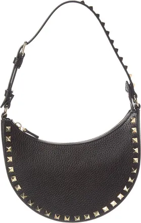 Valentino Rockstud Mini Grainy Leather Hobo Bag