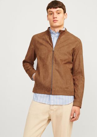 Jack & Jones Lederimitatjacke JACK & JONES JJEDYLAN CLEAN JACKET NOOS, Herren, Gr. XXL, braun (cognac), Web, Obermaterial: 100% Polyester, unifarben, normal taille