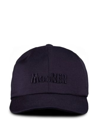 Moorer embroidered-logo baseball cap - men - Virgin Wool - M - Blue