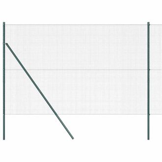 Berkfield Home Welded Wire Fence with 13 Posts Green 1.5x50 m Steel