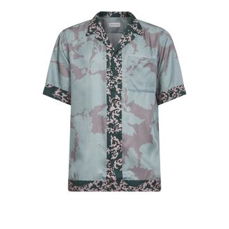 Dries Van Noten Short Sleeve Shirts, male, Multicolor, Size: L Boxy Printed Short Sleeve Shirt