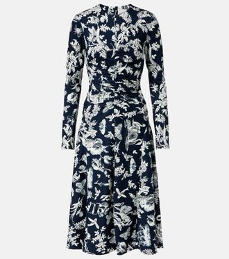 Erdem Vestido midi floral fruncido