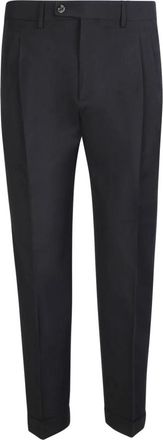 Dell'Oglio Broeken - Heren - Slim Fit Broeken - Zwart - L - Katoen - Broeken