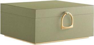 OEM Joyero De Doble Compartimento Con Asas, Caj&oacute;n Extra&iacute;ble, Efecto Flotante, 20,6 X 24 X 10,9 Cm, Regalo Ideal, Verde Salvia