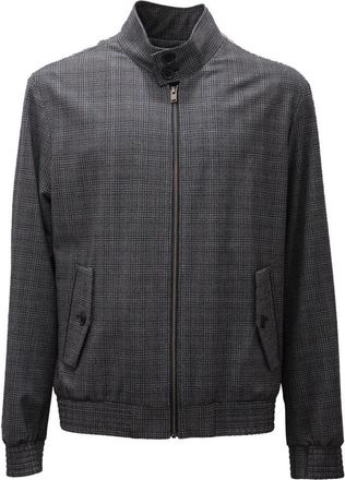 Selected Grijze Geruite Jas - Heren - Vesten met rits - Blauw - M - Katoen - Hoodies & sweatvesten