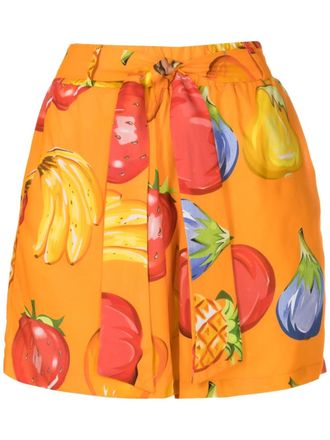 Amir Slama Shorts con stampa grafica - Arancione