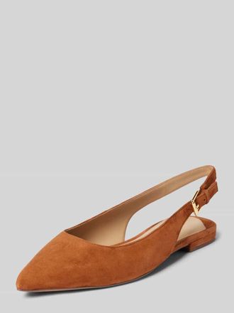 Lauren Ralph Lauren Ballerinas mit Dornschlie&szlig;e Modell LONDYN in Camel, Gr&ouml;&szlig;e 38,5